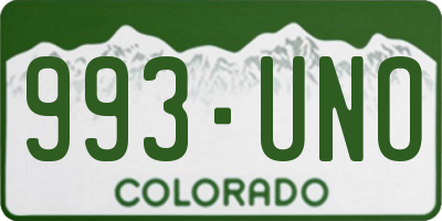 CO license plate 993UNO
