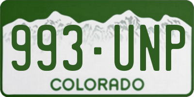CO license plate 993UNP