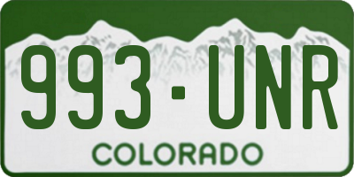 CO license plate 993UNR