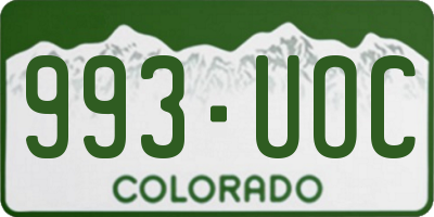CO license plate 993UOC