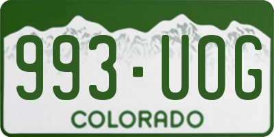 CO license plate 993UOG