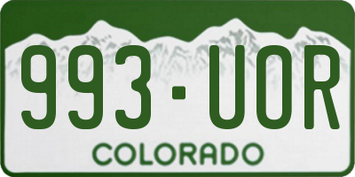 CO license plate 993UOR