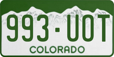 CO license plate 993UOT