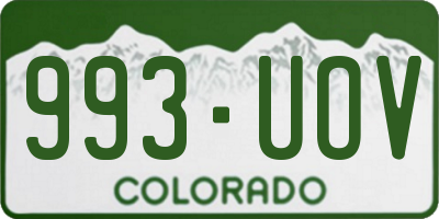 CO license plate 993UOV