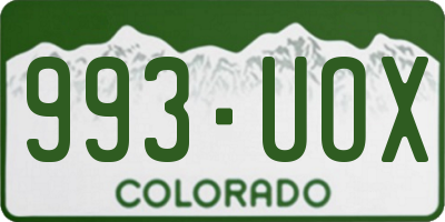 CO license plate 993UOX