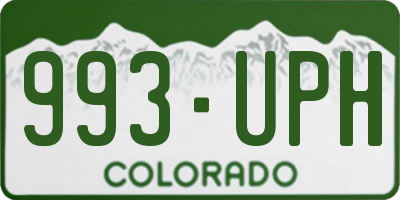 CO license plate 993UPH