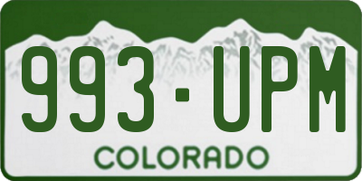 CO license plate 993UPM