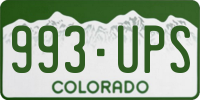 CO license plate 993UPS