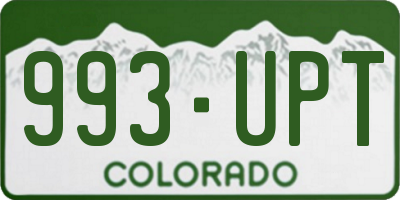 CO license plate 993UPT