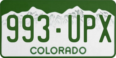 CO license plate 993UPX