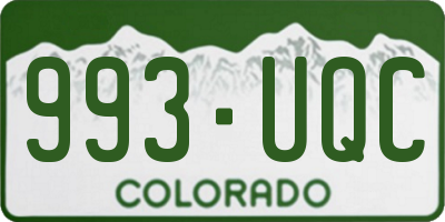 CO license plate 993UQC
