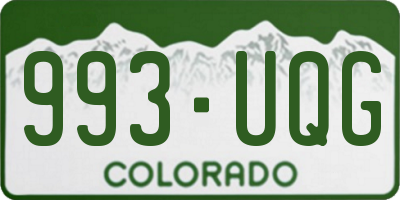 CO license plate 993UQG