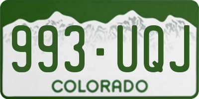 CO license plate 993UQJ