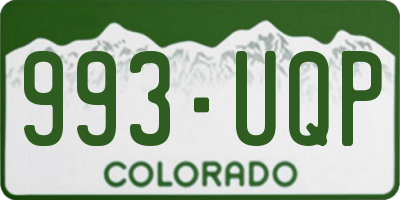 CO license plate 993UQP