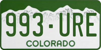 CO license plate 993URE