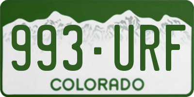 CO license plate 993URF