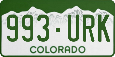 CO license plate 993URK