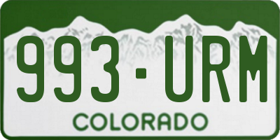 CO license plate 993URM