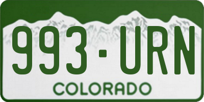 CO license plate 993URN