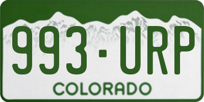 CO license plate 993URP