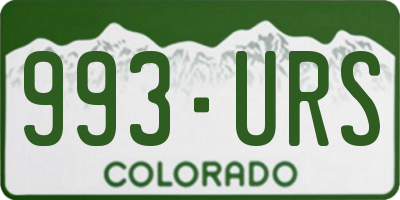 CO license plate 993URS