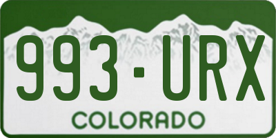 CO license plate 993URX