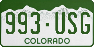 CO license plate 993USG