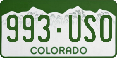 CO license plate 993USO