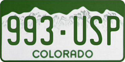 CO license plate 993USP