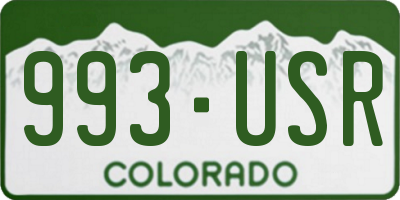 CO license plate 993USR