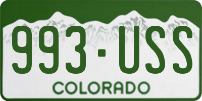 CO license plate 993USS