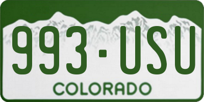 CO license plate 993USU