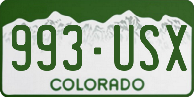 CO license plate 993USX