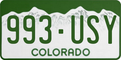 CO license plate 993USY