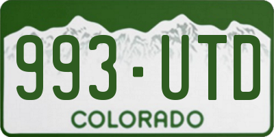 CO license plate 993UTD