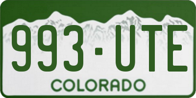 CO license plate 993UTE