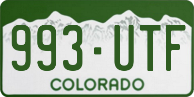 CO license plate 993UTF