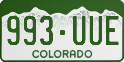 CO license plate 993UUE
