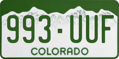 CO license plate 993UUF