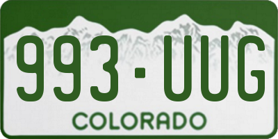 CO license plate 993UUG