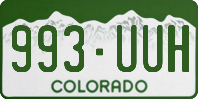 CO license plate 993UUH