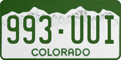 CO license plate 993UUI