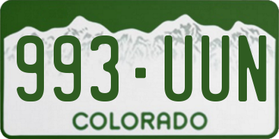 CO license plate 993UUN