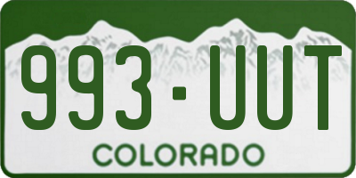 CO license plate 993UUT
