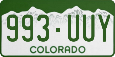 CO license plate 993UUY
