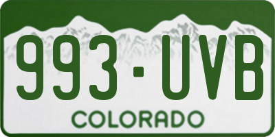 CO license plate 993UVB