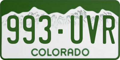 CO license plate 993UVR