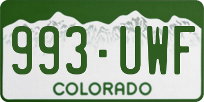 CO license plate 993UWF