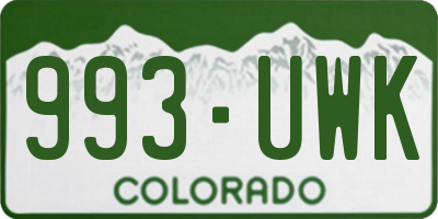 CO license plate 993UWK