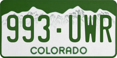 CO license plate 993UWR